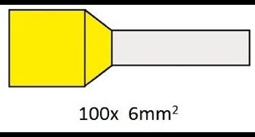 Cimco adereindhuls geïsoleerd geel 6mm2 per 100