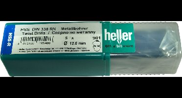 Heller HSS Metaal-spiraalboor 12 mm lengte 151 mm 5 stuks