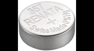 Renata 357 - SR44W - SR1154W - zilveroxide knoopcel - horlogebatterij - 2 (twee) stuks