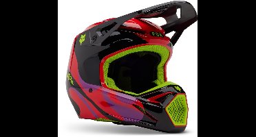 FOX V1 Emotion Zwart Rood Geel Crosshelm - Maat XL - Helm