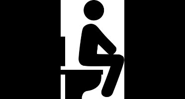 New Age Devi - Toilet-Deursticker - Poppetje-op-toilet - Decoratie - Zwart