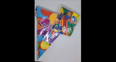 versierpakket 20 jaar 18 delig vlaggenlijn en ballonnen voor vrolijk verjaardag feest