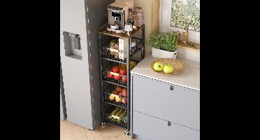 Keukenkast - Magnetronkast Keuken - Trolley op Wieltjes