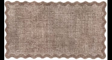 MD Entree - Design mat - Universal - Wave Border Taupe - Vloerkleed - Antislip - Machine wasbaar - 67 x 120 cm