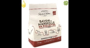 Marseille zeepvlokken wit met plantaardige olie 1.5 kg | Rampal Latour | Zuinig Ecologisch Milieuvriendelijk Hypoallergeen | Zonder conserveermiddel