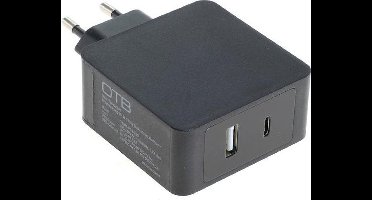 OTB Thuislader met 1 USB-C PD en 1 USB-A poort - 30W / zwart