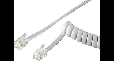 Goobay Telefoon spiraalkabel RJ10 - RJ10 - 1:1 aangesloten / wit - 2 meter