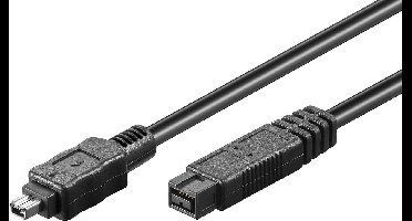 FireWire 400-800 kabel met 4-pins - 9-pins connectoren / zwart - 1,8 meter