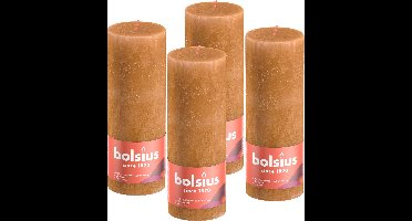 Bolsius - Stompkaarsen Shine - 4 stuk - bruin - 19 x 6,8 cm
