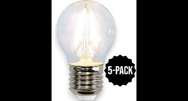 5-Pack | Kogellamp met helder filament - E27 - 2W - Extra Warm Wit - 2700K