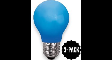 3-Pack | Prikkabel - Standaard bol - E27 - 0.9W - Blauw