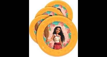 Vegaoo - 4 Vaiana 2 21 cm herbruikbare borden