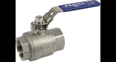 Mega 2-delige kogelkraan RVS 316 3/4" binnendraad 64bar