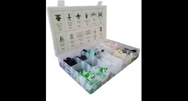 Assortiment van 160 stuks interieur clips voor dashboardpanelen, deurpanelen en bekleding van Audi ,VW, Skoda voertuigen.