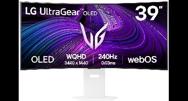 LG UltraGear OLED 39GX90SA-W - Curved Ultrawide Gaming Monitor - 240hz - USB-C - Smart LG WebOS - 39 inch