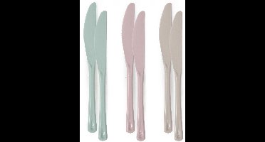 Plasticforte Messen - kunststof - 12x stuks - herbruikbaar plastic - 19 cm - BBQ / Verjaardag / Camping / Party