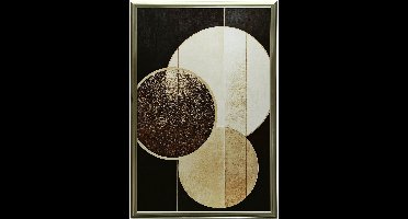 Abstracte poster met drie cirkels, 70x100 cm, zonder lijst, premium canvas op spieraam