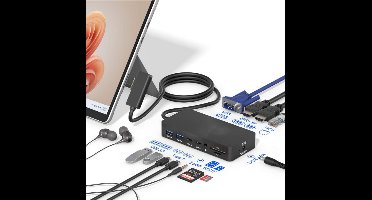 For Surface Dock, Microsoft Surface Docking Station with HDMI x2, VGA, RJ45, USB3.0, USB-C, SD, TF, Audio for Surface Pro 9/8/X/7/6/4/3, Surface Laptop 4/3/2/1, Surface Laptop go, Surface Book 3/2/1
