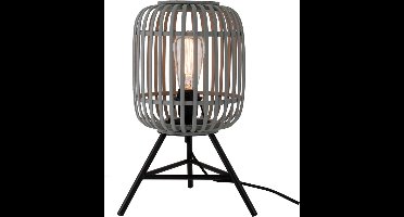 Various Woven Tafellamp - 1 lichts - Ø22 cm - Grijs - Bamboe