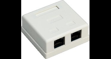 CAT6 Gigabit netwerk uitvoerdoos/montagedoos met 2 RJ45 poorten / wit