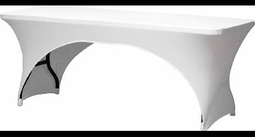 Perel Hoes voor tafel, wit, rechthoekig met boogvorm, 180 cm x 75 cm x 74 cm