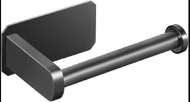 New Age Devi - Zelfklevende Toiletrolhouder | Geen boren nodig | Stijlvol zwart RVS design | Handig voor telefoon en toiletpapier