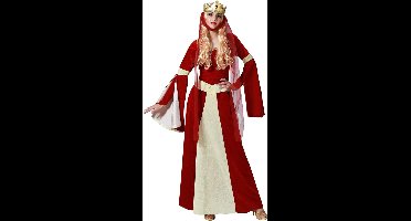 ATOSA - Rood met goud middeleeuws kostuum voor vrouwen - XS / S (34 tot 36)