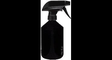 Lege Plastic Fles 500 ml zwart met Zwart spraykop - set van 10 stuks - navulbaar - leeg