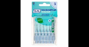 TePe Ragers Extra Zacht 0,6 mm Lichtblauw - 3 x 6 stuks - Voordeelverpakking