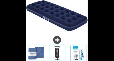 Bestway luchtbed - 1-Persoons - 76 x 185 x 22 cm - Blauw - Inclusief Hoeslaken - Pomp en Reparatieset