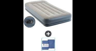 Intex Luchtbed - 1-Persoons - 99 x 191x 30 cm - Grijs - Inclusief pomp en Hoeslaken