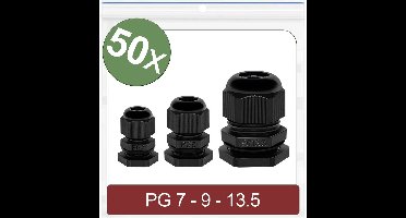 Quadrios 24CA390 Wartel PG7, PG9, PG13.5 Polyamide Zwart 50 stuk(s)