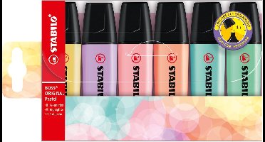STABILO BOSS ORIGINAL Pastel - Markeerstift - Markeren Met Pastelkleuren - Etui Met 6 Kleuren