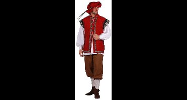 Middeleeuwse Marktman Heer Deluxe - Bordeaux - Maat 3XL