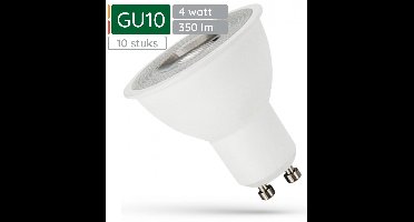 Spectrum LED Lamp GU10 4W - 230V - 350 Lumen - 4000K Neutraal Wit - Natuurlijk licht - Energiezuinig - 10 stuks