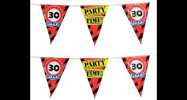 30 jaar vlaggenlijn waarschuwingsborden - 2x - 10m - plastic - feestartikelen/versiering - slingers