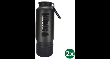 Kong h2o drinkfles thermos zwart 2x 740 ml
