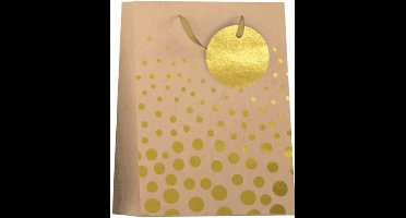 Papieren cadeau tas M Kraft hot stamp