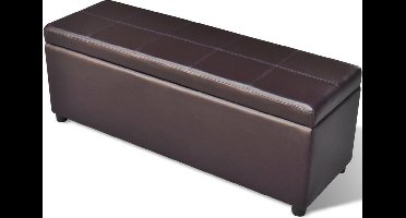 vidaXL - Opbergbank - lang - hout - bruin