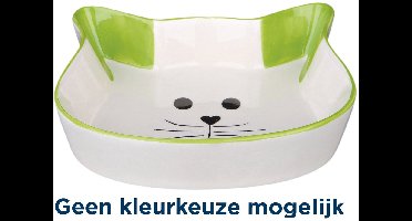 TRIXIE VOERBAK / WATERBAK KATTENHOOFD MET GEZICHT KERAMIEK  ASSORTI