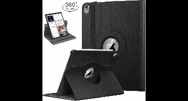 Ntech Hoes geschikt voor Apple iPad iPad Pro 11 inch hoesje 360° Rotating hoesje Case + 4 in 1 Styuls Zwart
