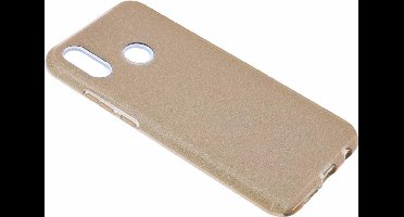Ntech Hoesje Geschikt voor Huawei P Smart 2019 Goud Glitter TPU Back Cover Hoesje