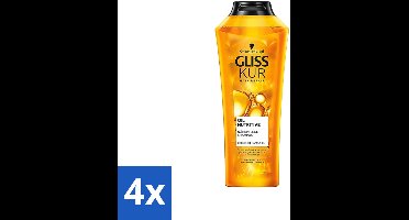 Gliss-Kur - Shampoo - Oil Nutritive - Voedende Shampoo - Voor Stroef & Gespannen Haar - 400 ml - Voordeelverpakking - 4 stuks