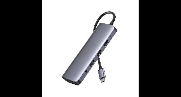 M-TECK 8-in-1 USB C Docking Station - USB Hub - 1 x HDMI 4K/60Hz - 3 x USB 3.0 - SD/MicroSD Lezer - 1 Gbit/s Ethernet - input voor 100W USB C Oplader - Geschikt voor alle type Laptops en MacBooks