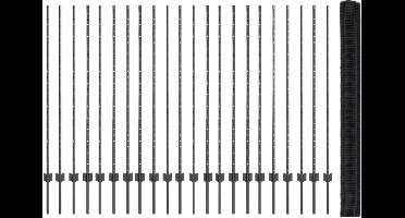 vidaXL - Hek - met - Paal - Grijs