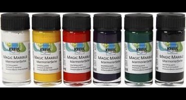 KREUL Magic Marble Effect - Verf set - 6 basic kleuren - marmerverf
