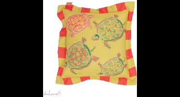 Imbarro Home & Fashion Kussen Turtles voor binnen en buiten gemaakt van 100 % gerecycled plastic 40 x 40 cm