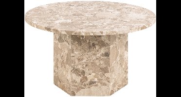 Giga Living Salontafel Rovan - Bruin Marmer - Ø80x42cm