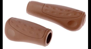 Fietshandvatten Be Cool Caramel bruin, 92 en 135 mm voor draaischakelaars, prachtige fietshandvatten van goede kwaliteit