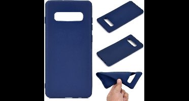 Ntech Hoesje Geschikt Voor Samsung Galaxy S10+ (Plus) Blauw TPU Back Cover Hoesje